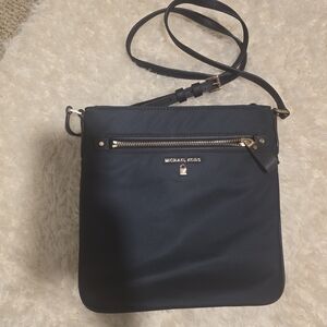 Michael Kors Navy Crossbody Bag with Gold Accents